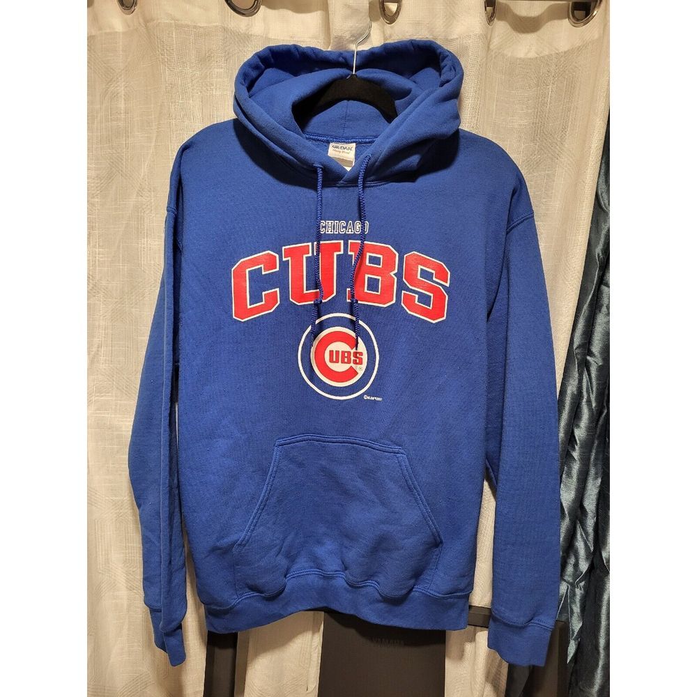 Gildan Chicago Cubs‎ 2001  Mens Hoodie Jacket Medium Blue Y2K VINTAGE